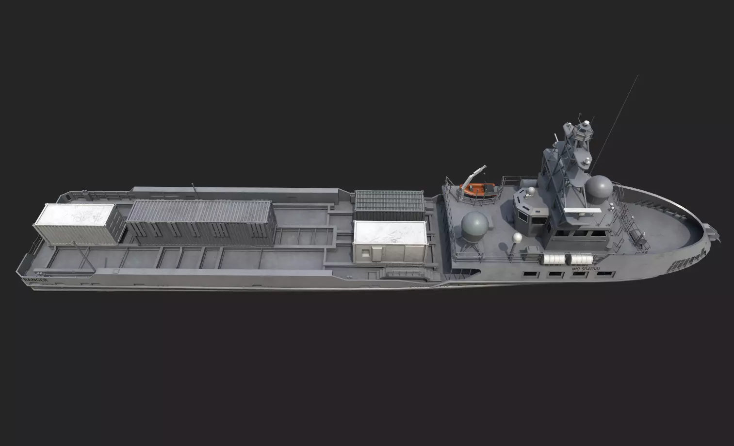 Ranger  USV  Ghost Fleet Overlord Unmanned Surface Vessels 3D model_0