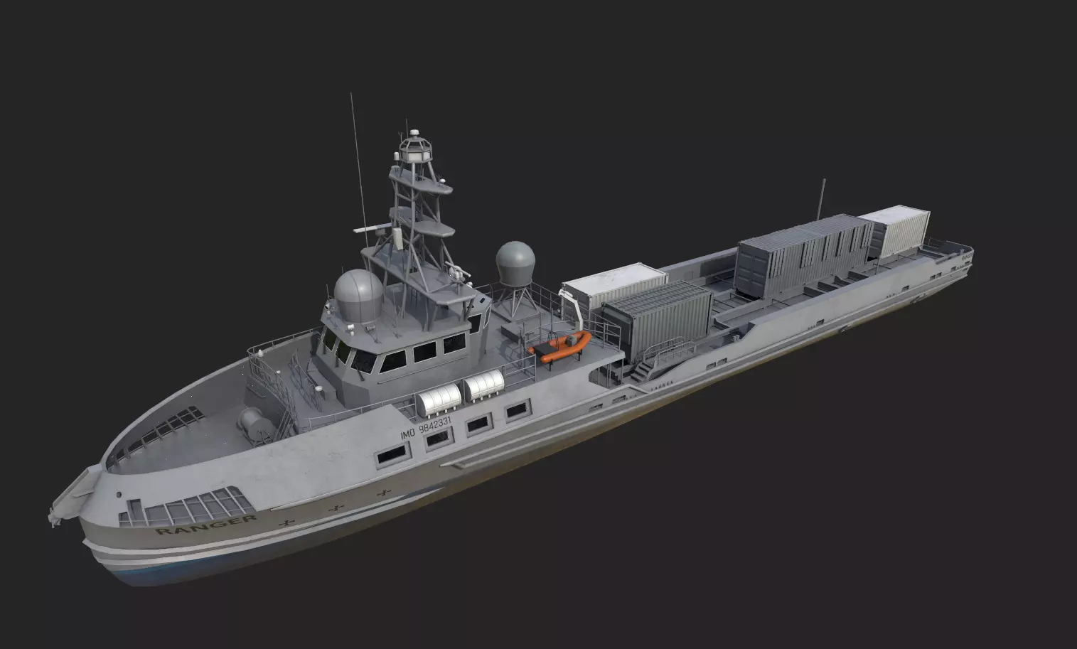 Ranger  USV  Ghost Fleet Overlord Unmanned Surface Vessels 3D model_16