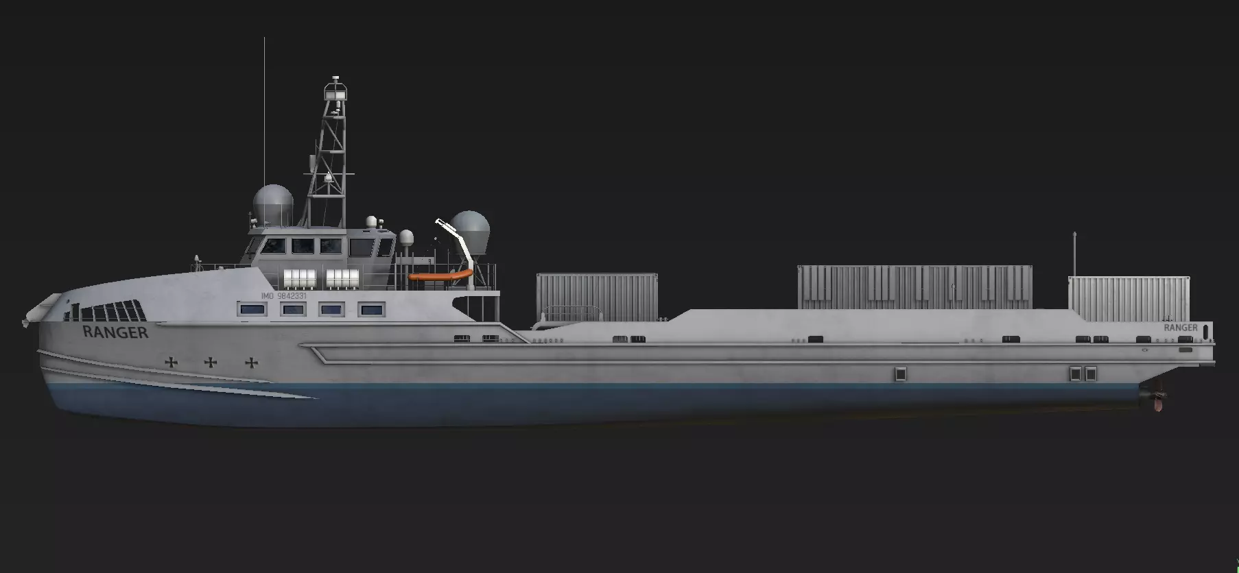 Ranger  USV  Ghost Fleet Overlord Unmanned Surface Vessels 3D model_18