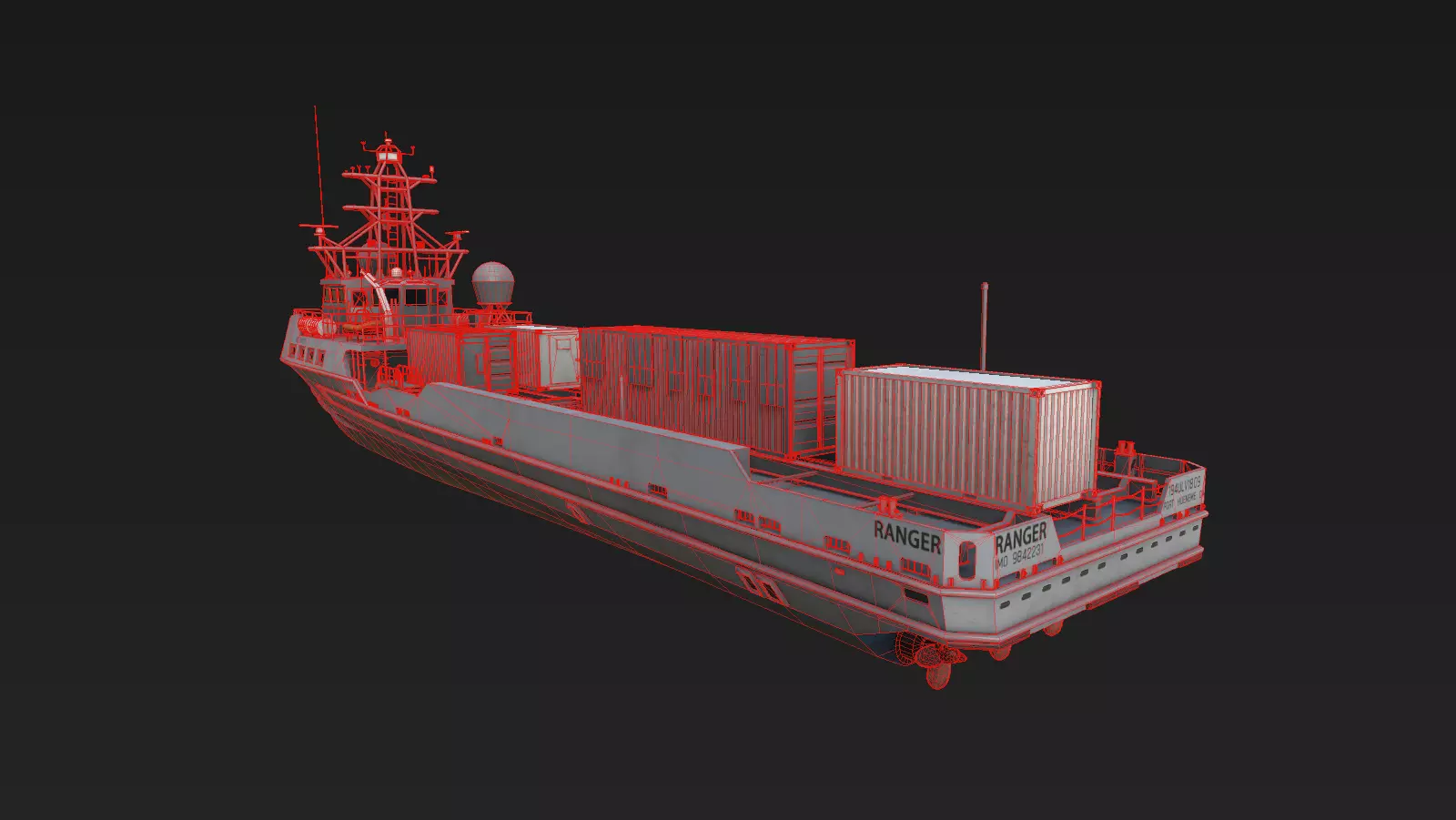 Ranger  USV  Ghost Fleet Overlord Unmanned Surface Vessels 3D model_22