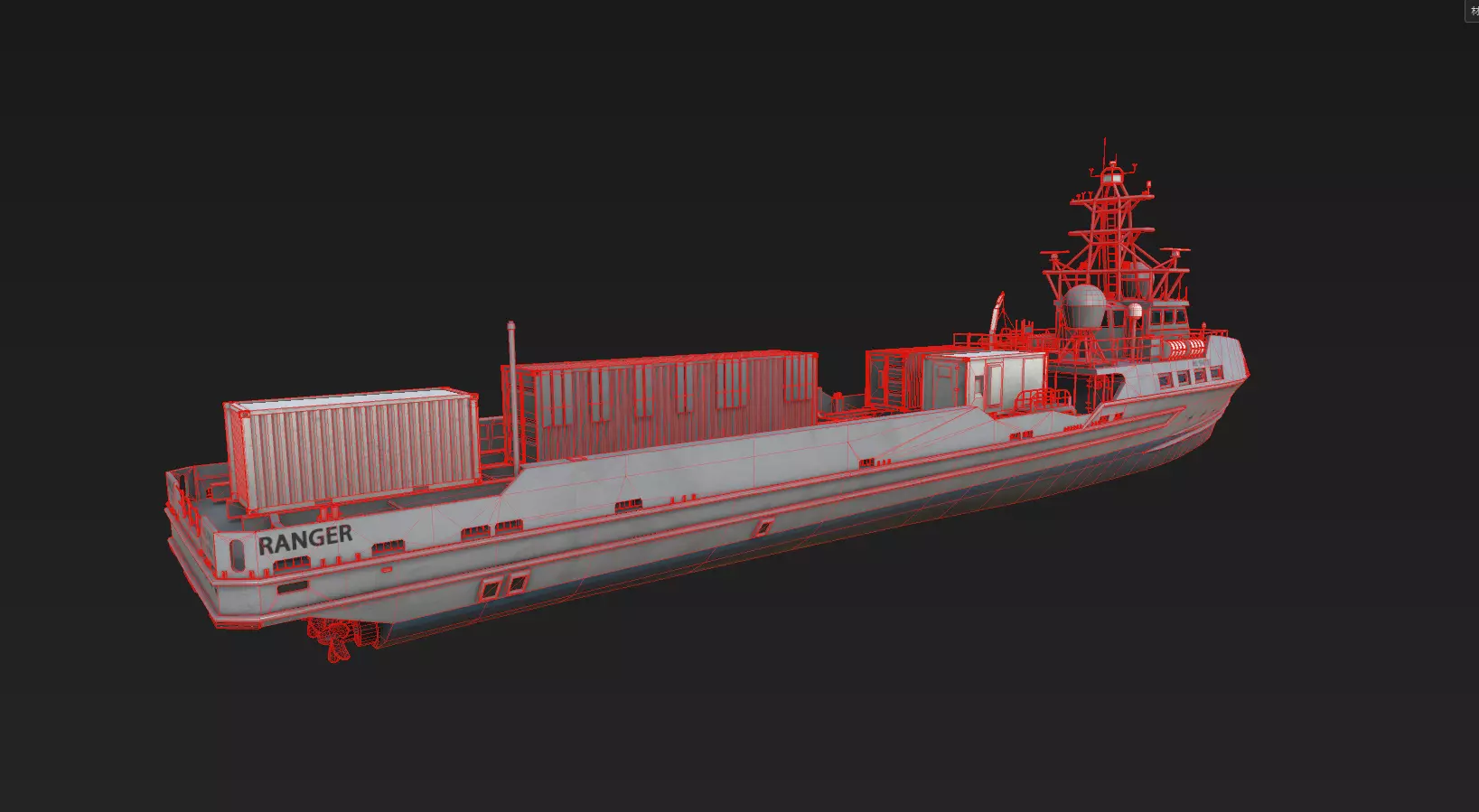 Ranger  USV  Ghost Fleet Overlord Unmanned Surface Vessels 3D model_23