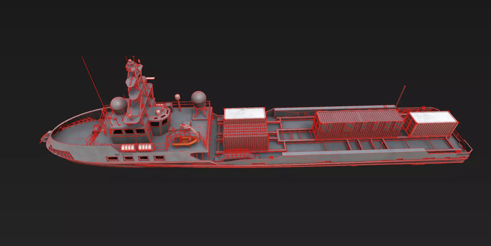 Ranger  USV  Ghost Fleet Overlord Unmanned Surface Vessels 3D model_25
