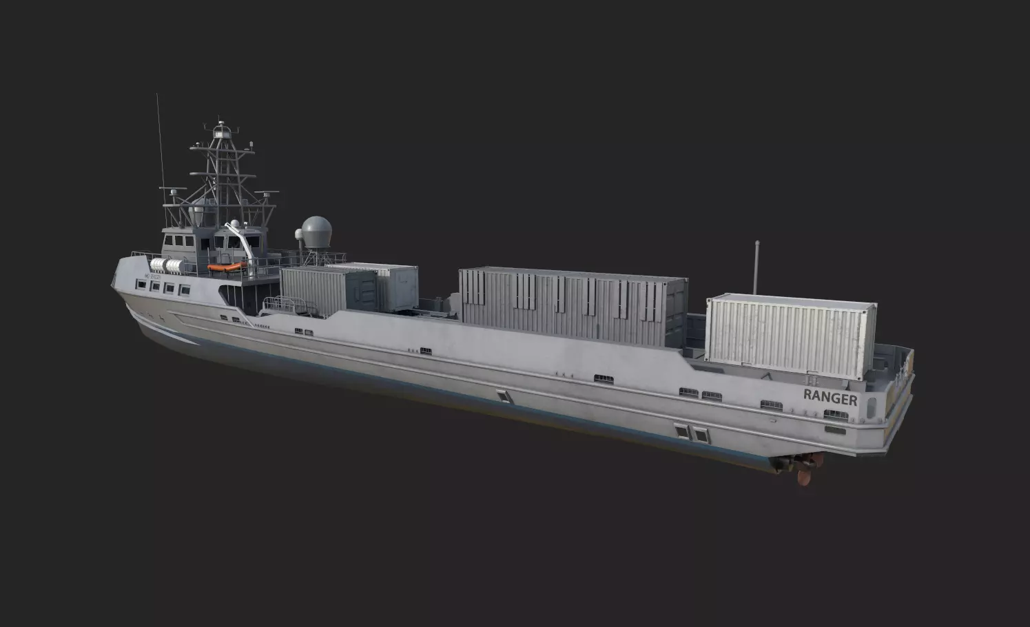 Ranger  USV  Ghost Fleet Overlord Unmanned Surface Vessels 3D model_2