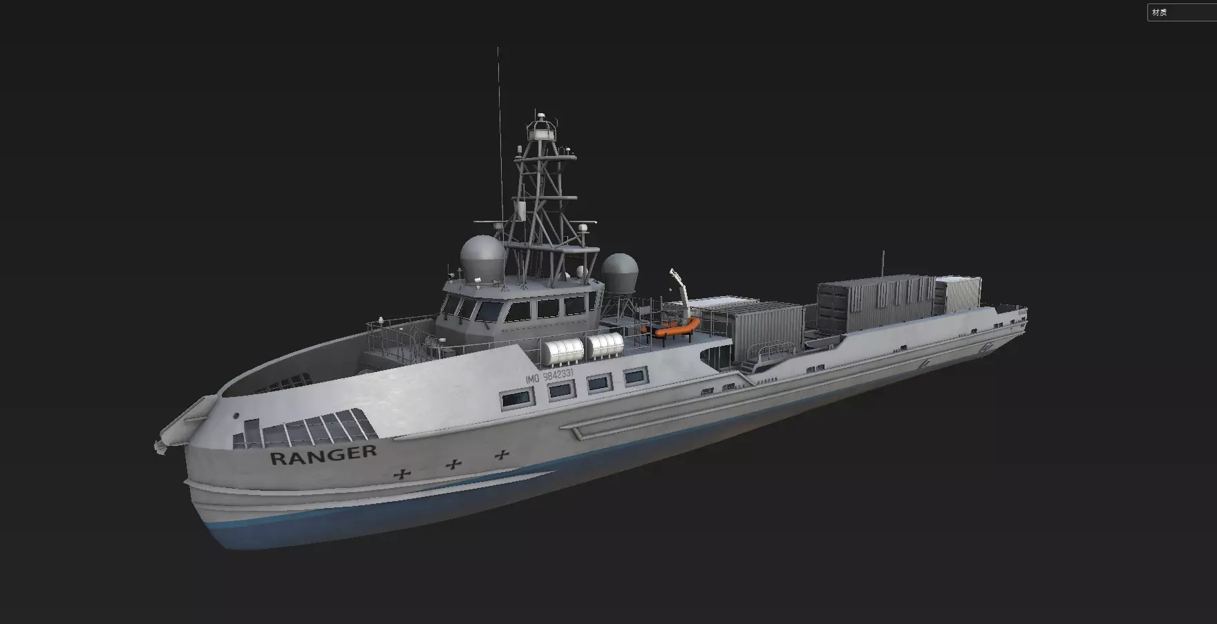 Ranger  USV  Ghost Fleet Overlord Unmanned Surface Vessels 3D model_9