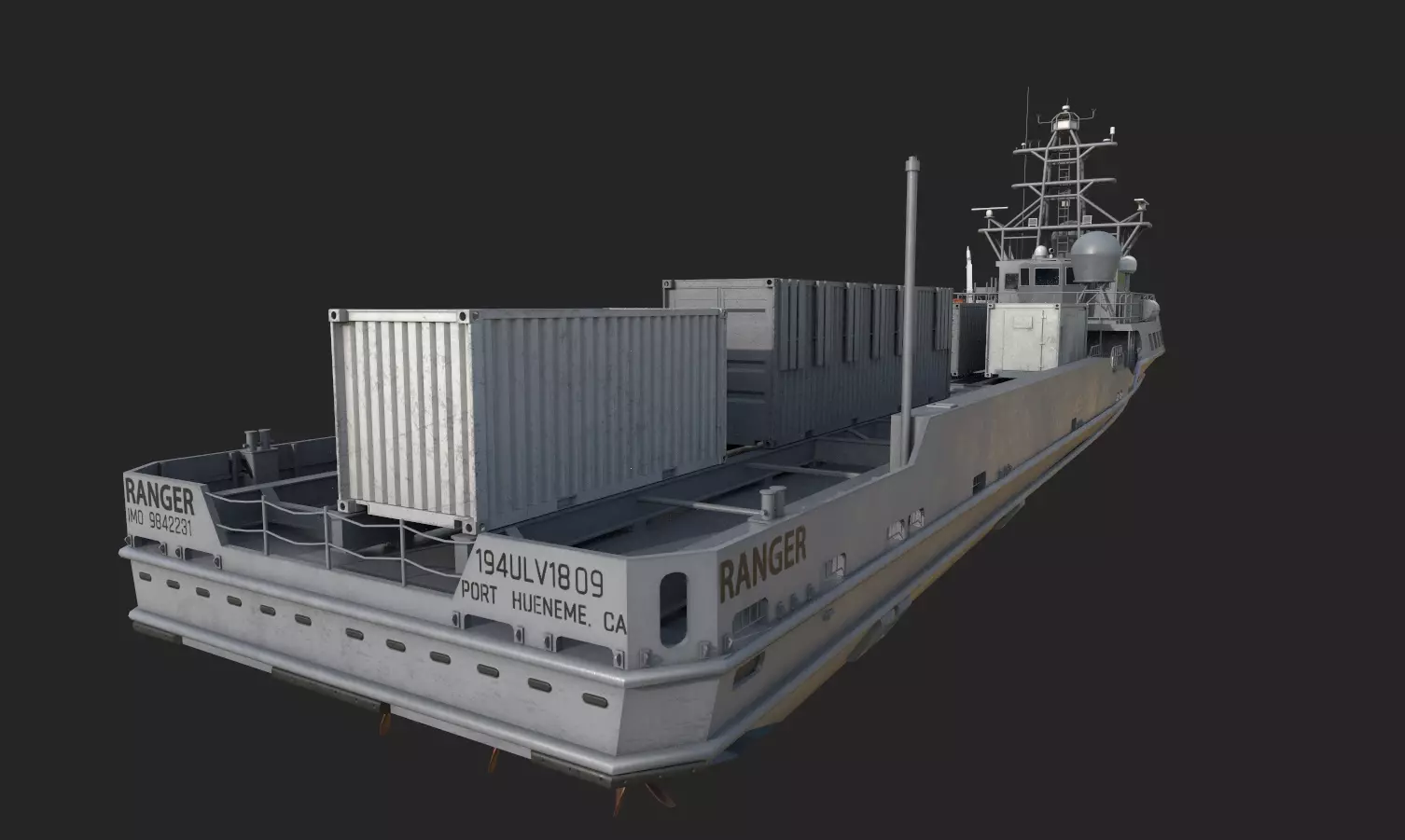 Ranger  USV  Ghost Fleet Overlord Unmanned Surface Vessels 3D model_12