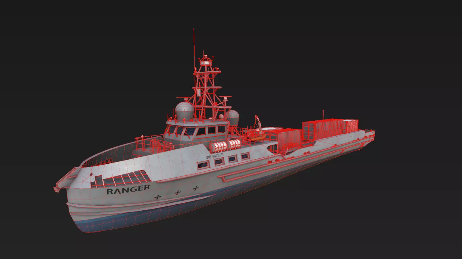 Ranger  USV  Ghost Fleet Overlord Unmanned Surface Vessels 3D model_24