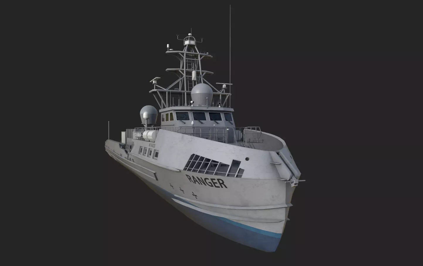 Ranger  USV  Ghost Fleet Overlord Unmanned Surface Vessels 3D model_10