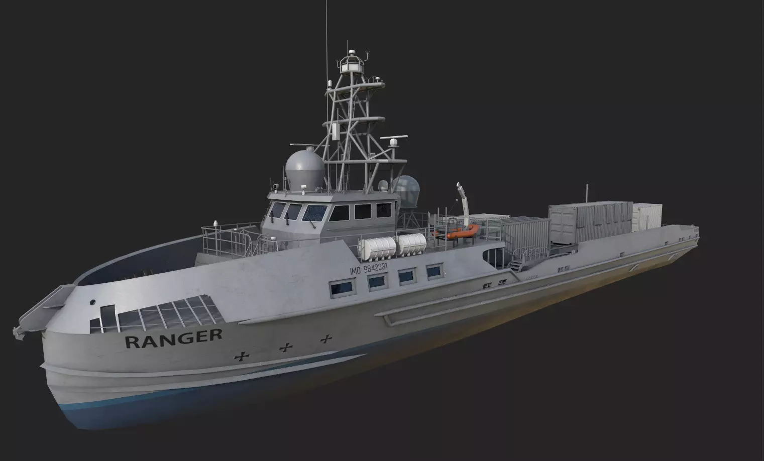 Ranger  USV  Ghost Fleet Overlord Unmanned Surface Vessels 3D model_19