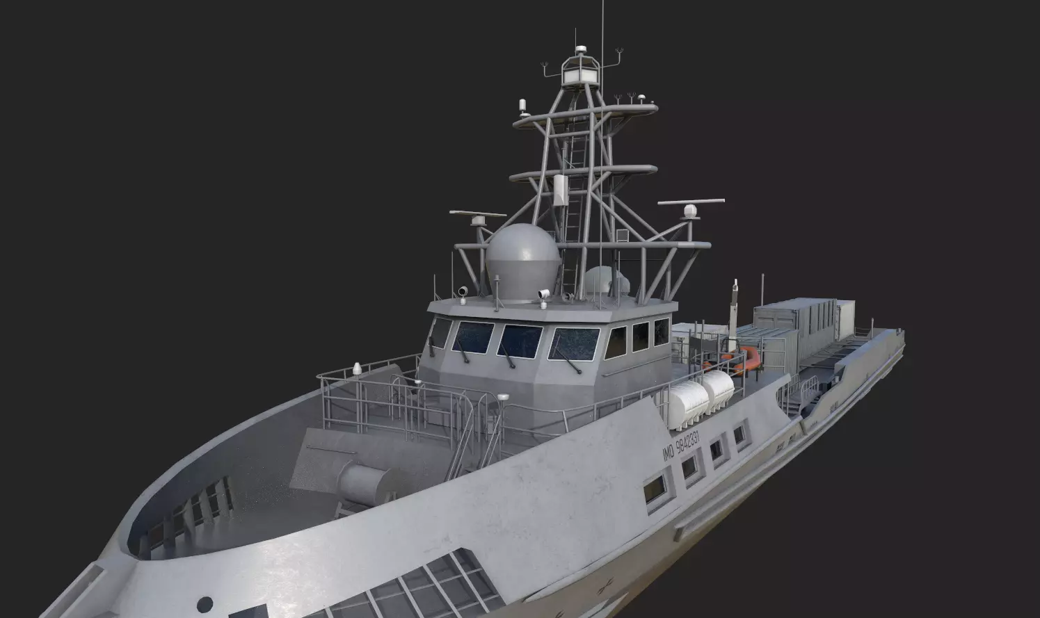 Ranger  USV  Ghost Fleet Overlord Unmanned Surface Vessels 3D model_6