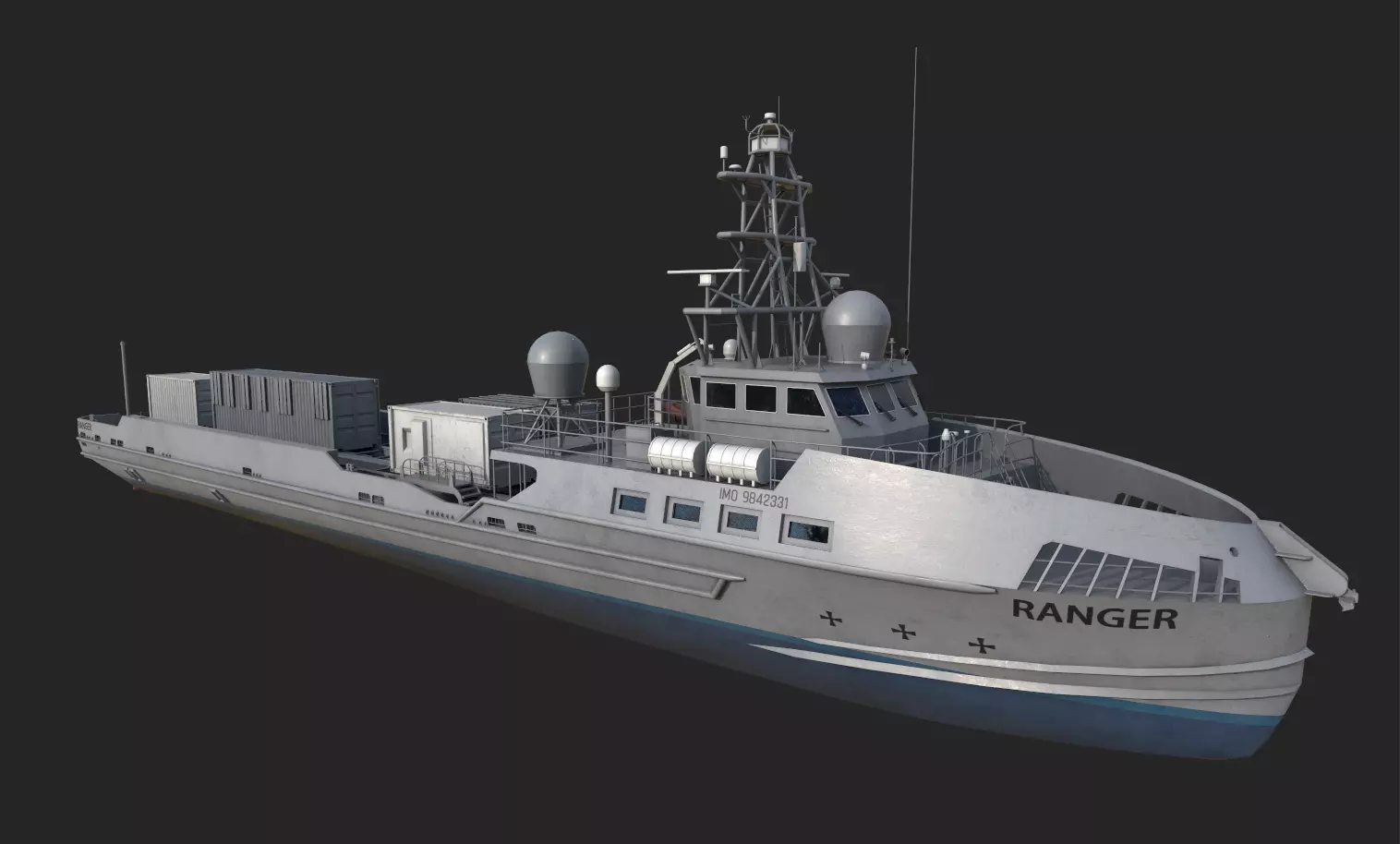 Ranger  USV  Ghost Fleet Overlord Unmanned Surface Vessels 3D model_5