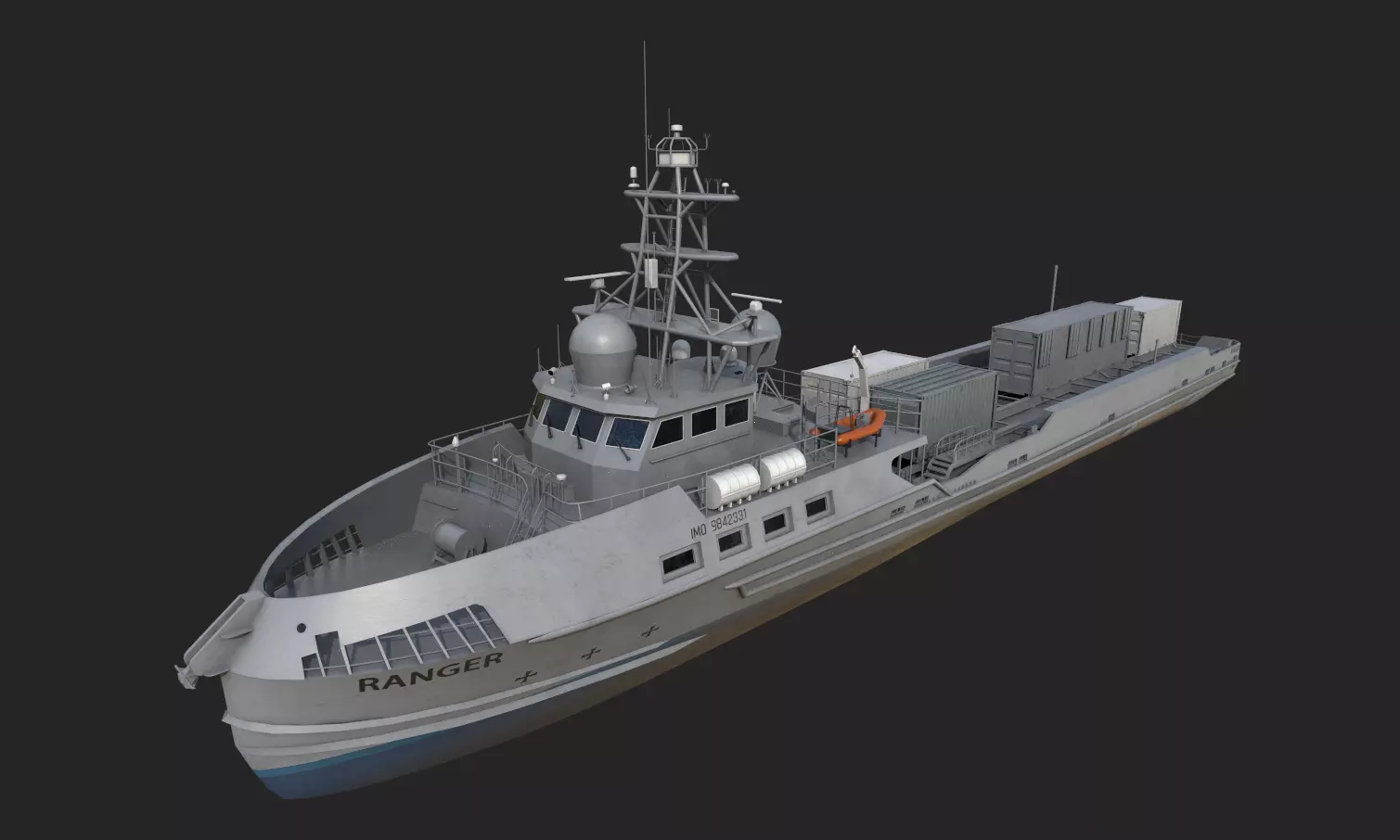 Ranger  USV  Ghost Fleet Overlord Unmanned Surface Vessels 3D model_15