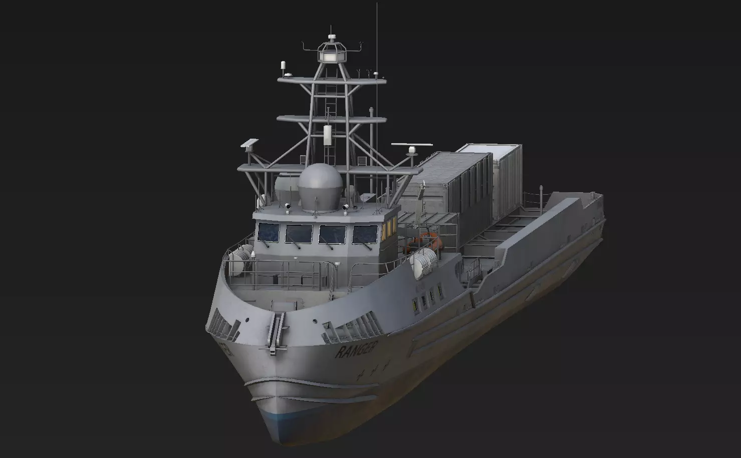 Ranger  USV  Ghost Fleet Overlord Unmanned Surface Vessels 3D model_4