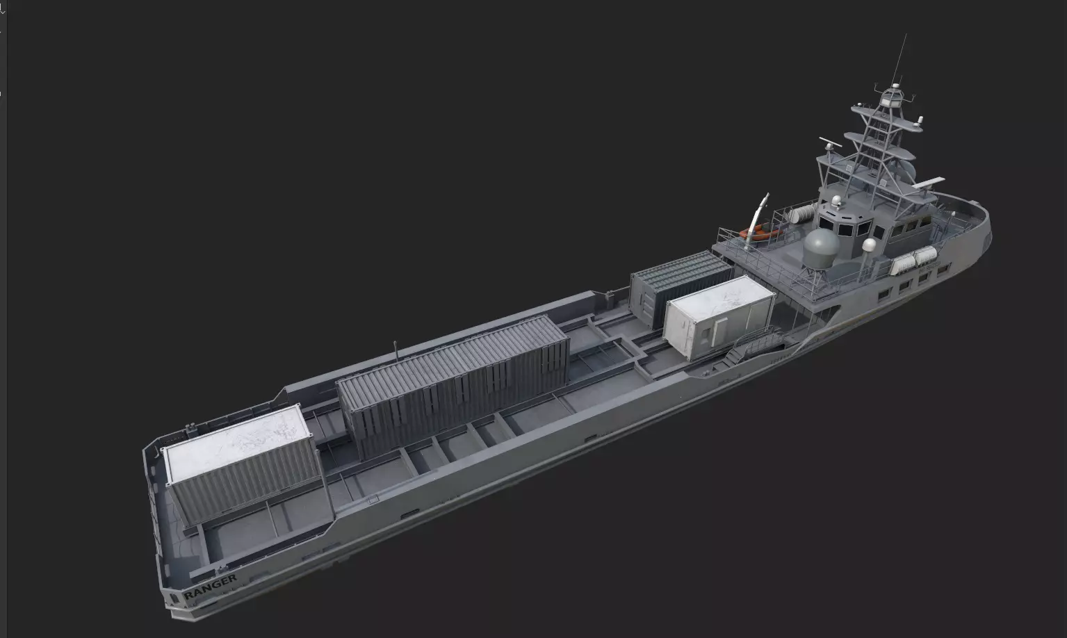 Ranger  USV  Ghost Fleet Overlord Unmanned Surface Vessels 3D model_8