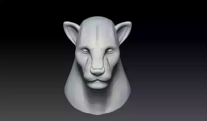Realistic Lion Face 3D Print Model 3D print model