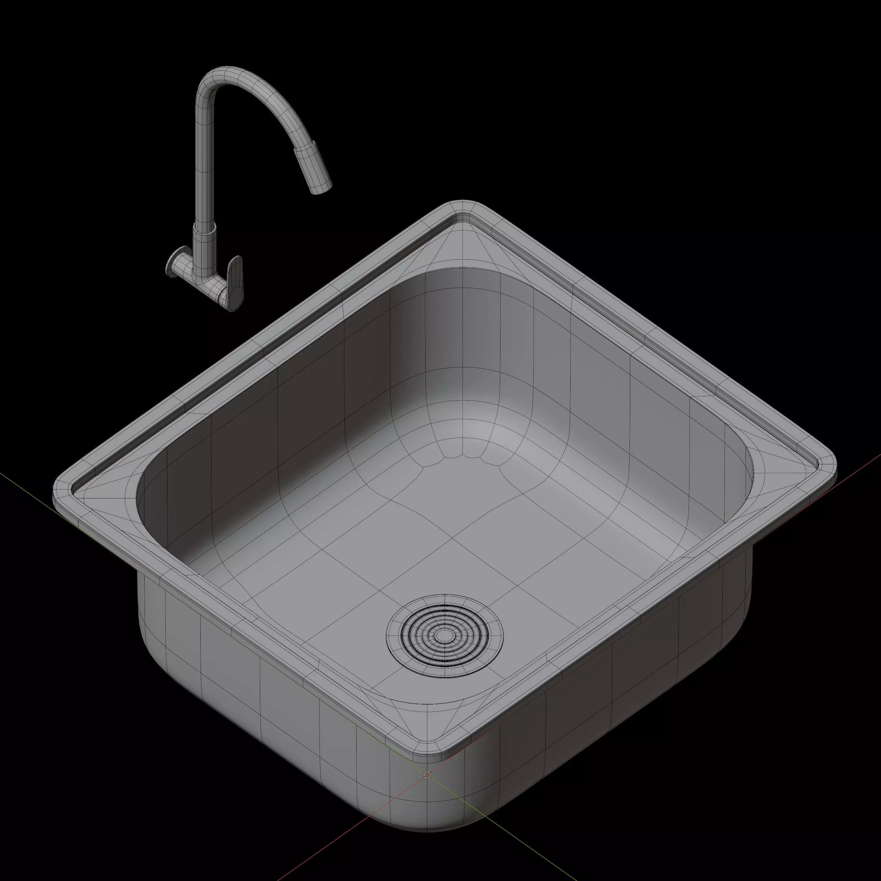 Single sink 3D model_5