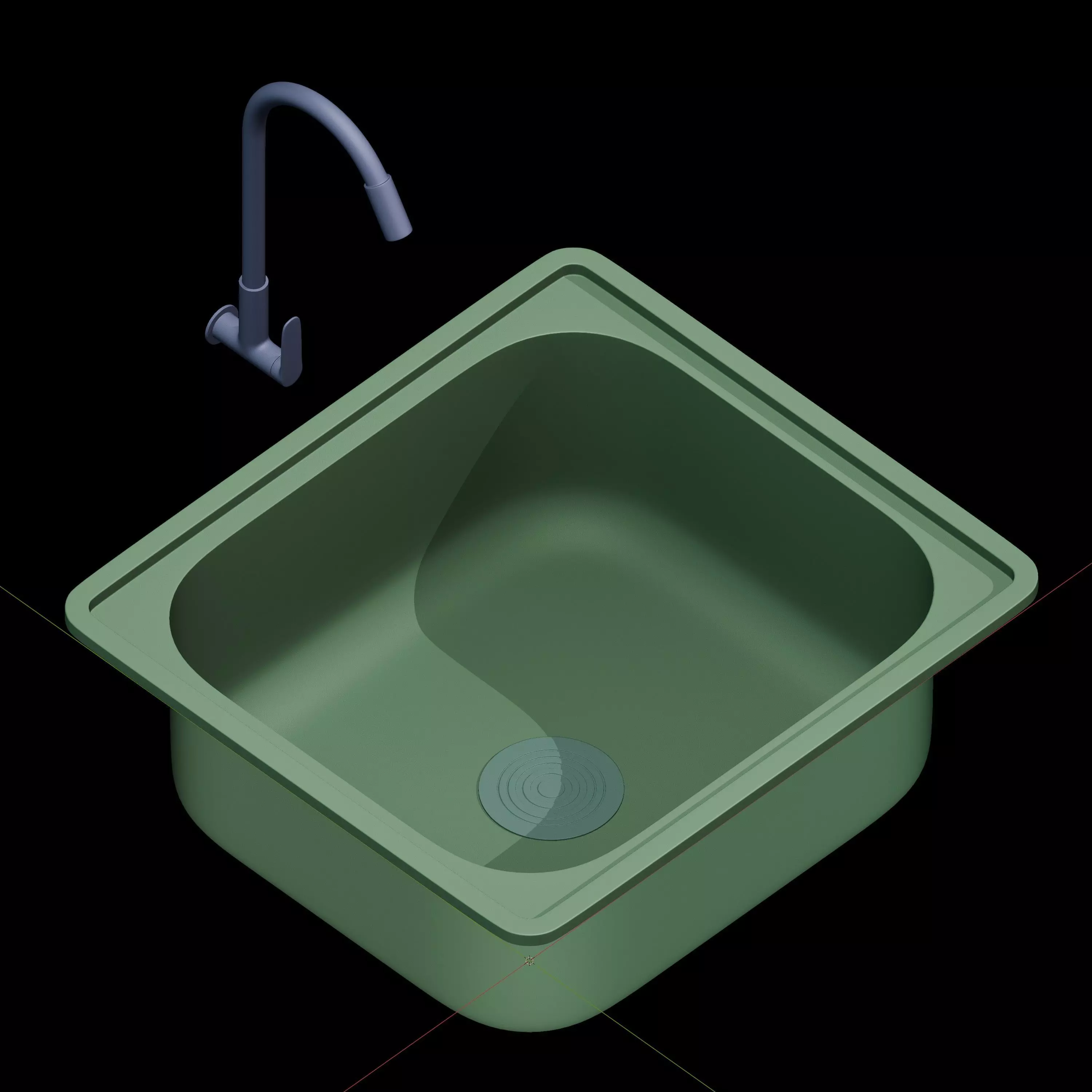 Single sink 3D model_2