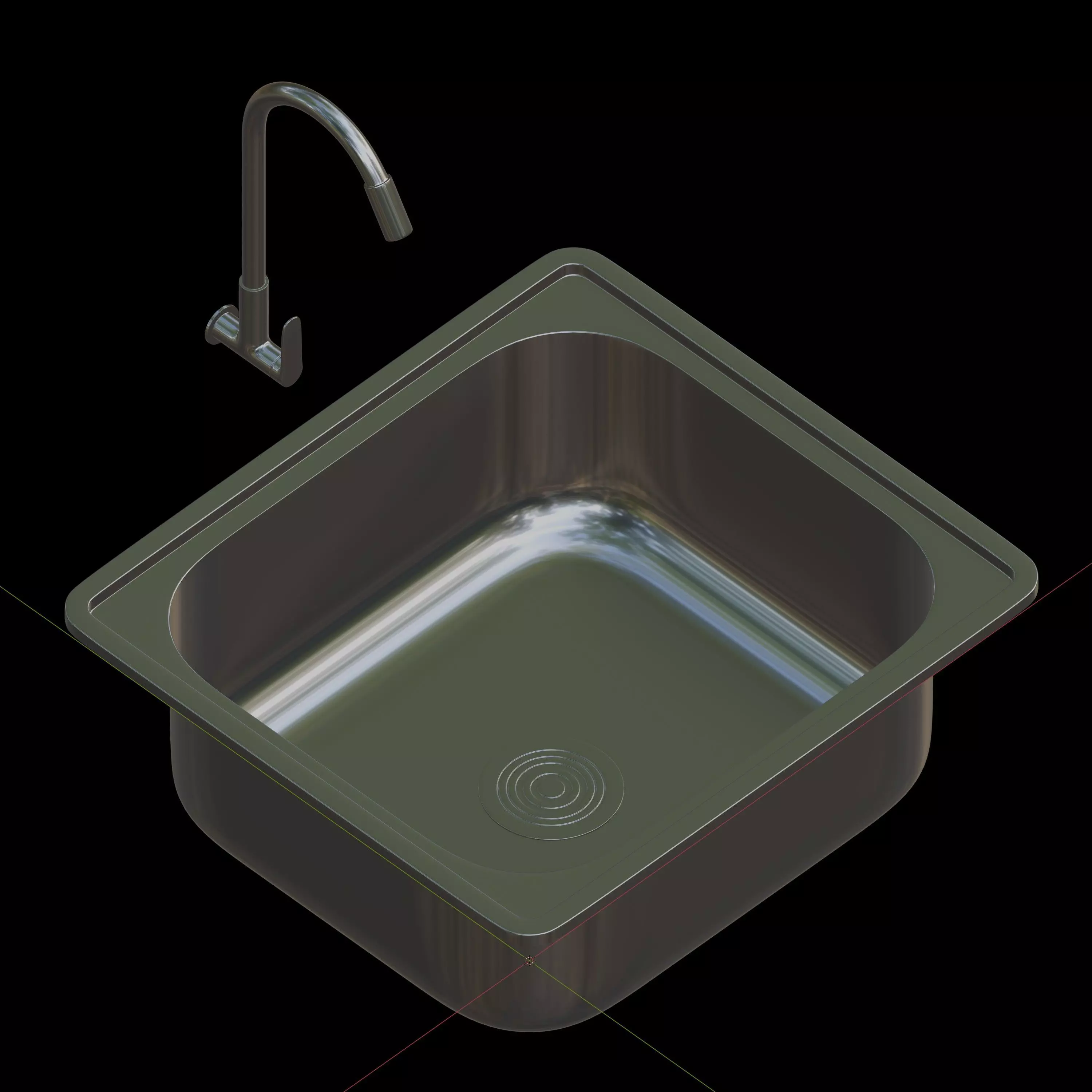 Single sink 3D model_1
