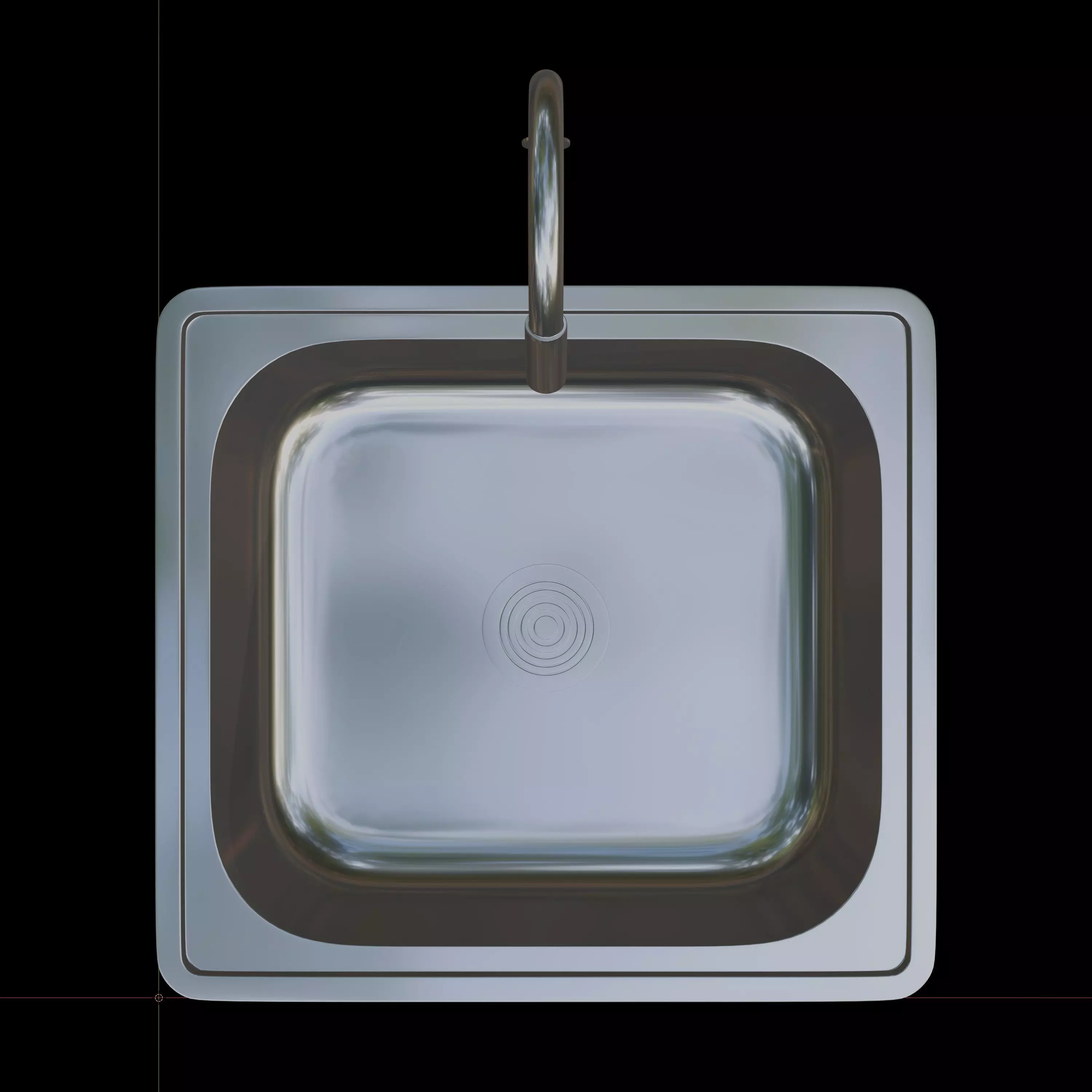 Single sink 3D model_3