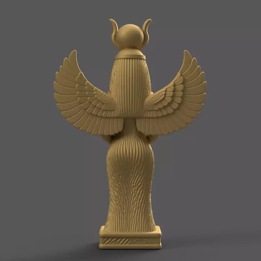 Isis Winged Statue 3D Print STL - Egyptian Decor 3D print model_4