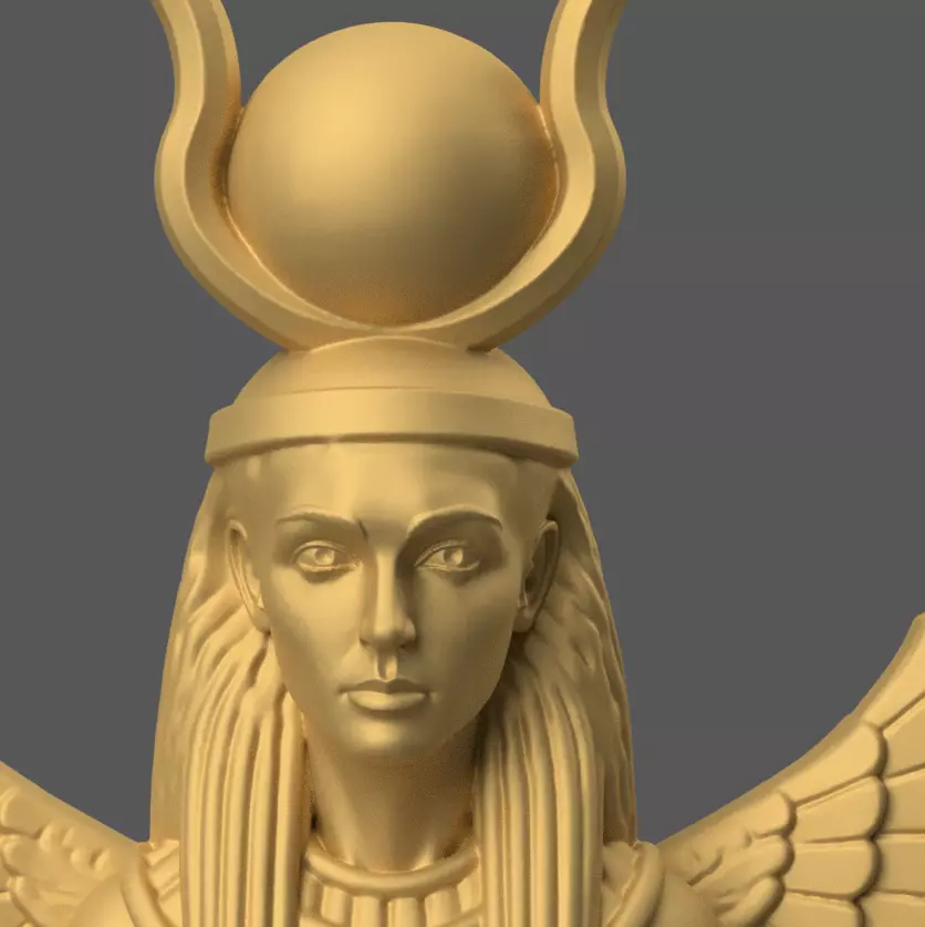 Isis Winged Statue 3D Print STL - Egyptian Decor 3D print model_6