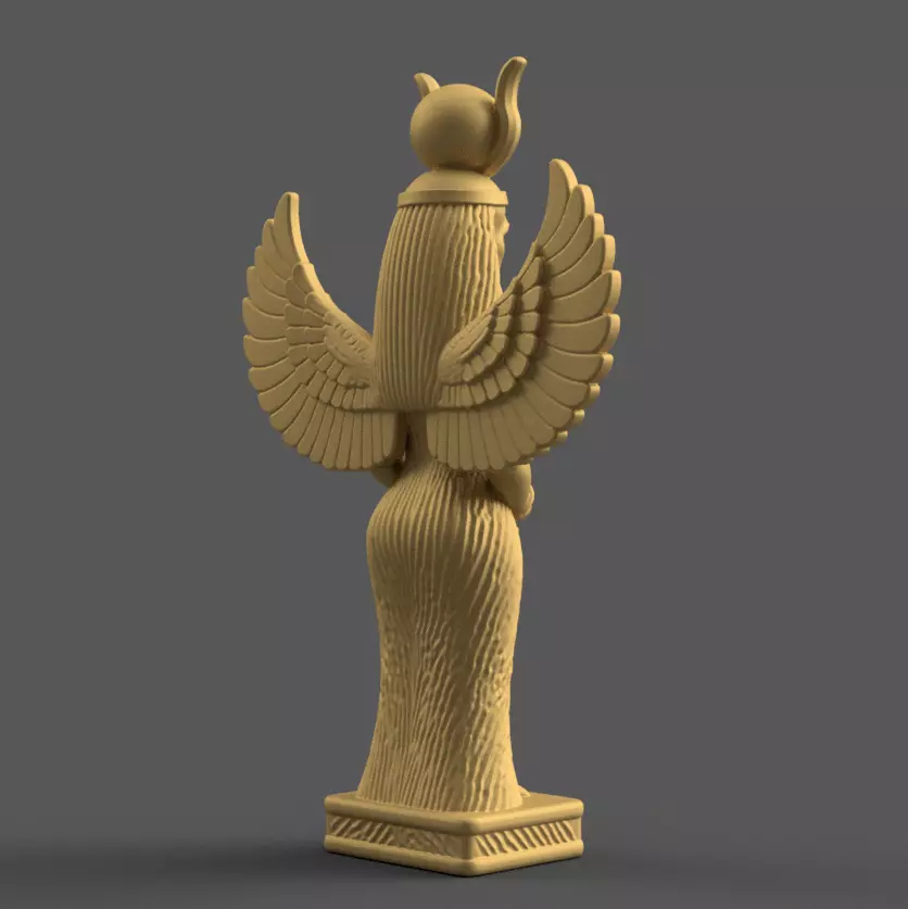 Isis Winged Statue 3D Print STL - Egyptian Decor 3D print model_5