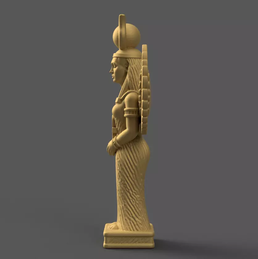 Isis Winged Statue 3D Print STL - Egyptian Decor 3D print model_2
