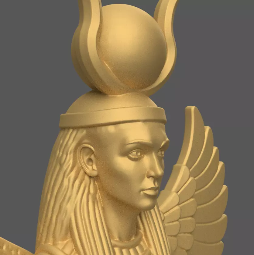 Isis Winged Statue 3D Print STL - Egyptian Decor 3D print model_7