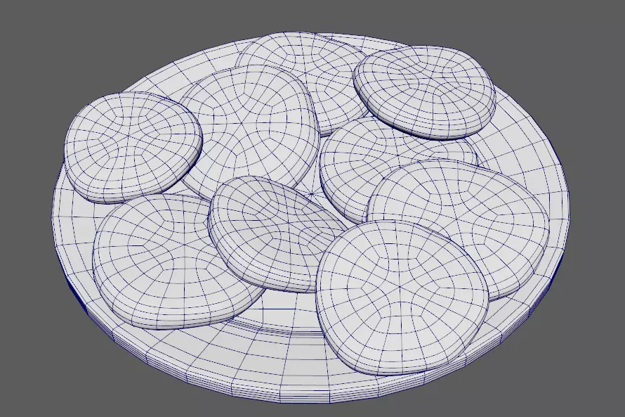 Soft cookie with chocolate chunks Low-poly 3D model_11