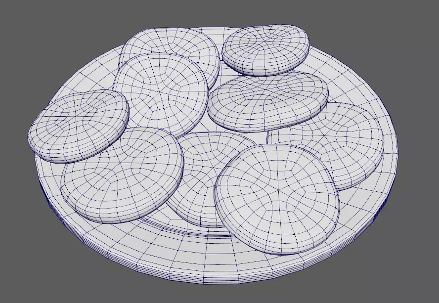 Soft cookie with chocolate chunks Low-poly 3D model_12