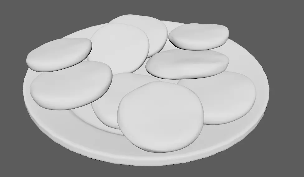 Soft cookie with chocolate chunks Low-poly 3D model_7