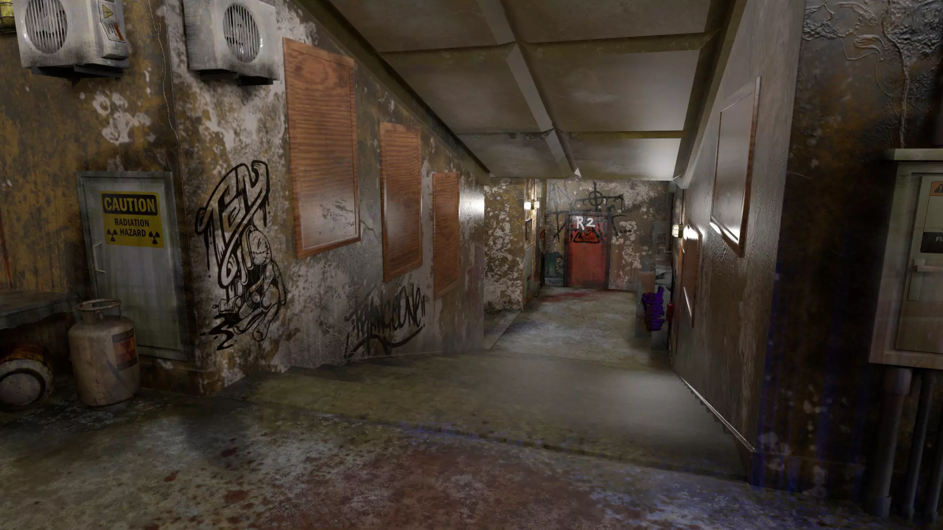 Old Corridor Level-3 Low-poly 3D model_8