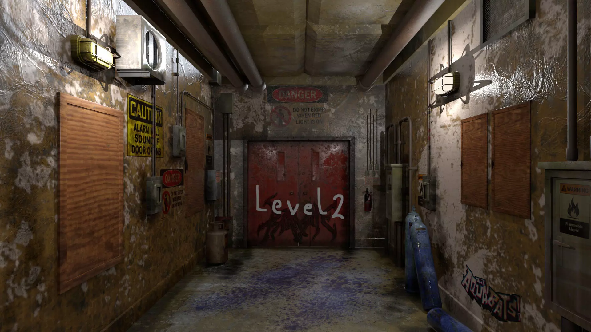 Old Corridor Level-3 Low-poly 3D model_6