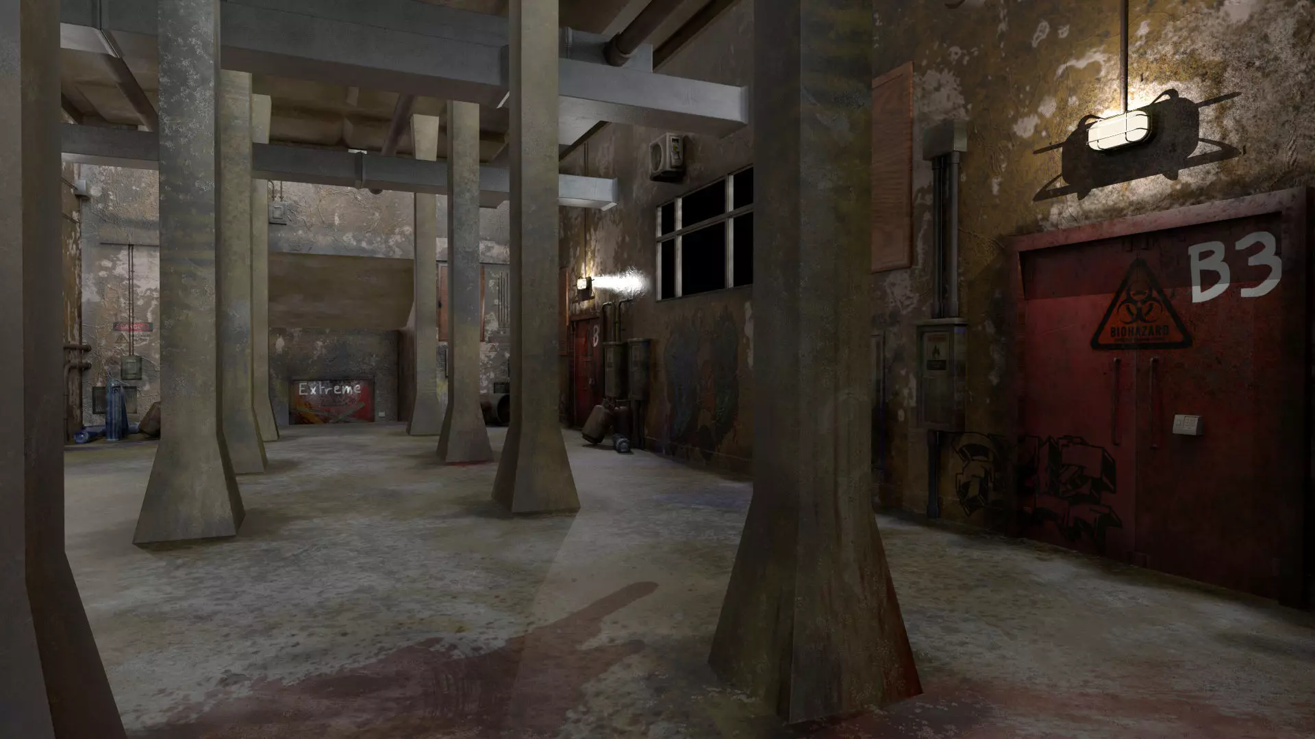 Old Corridor Level-3 Low-poly 3D model_12