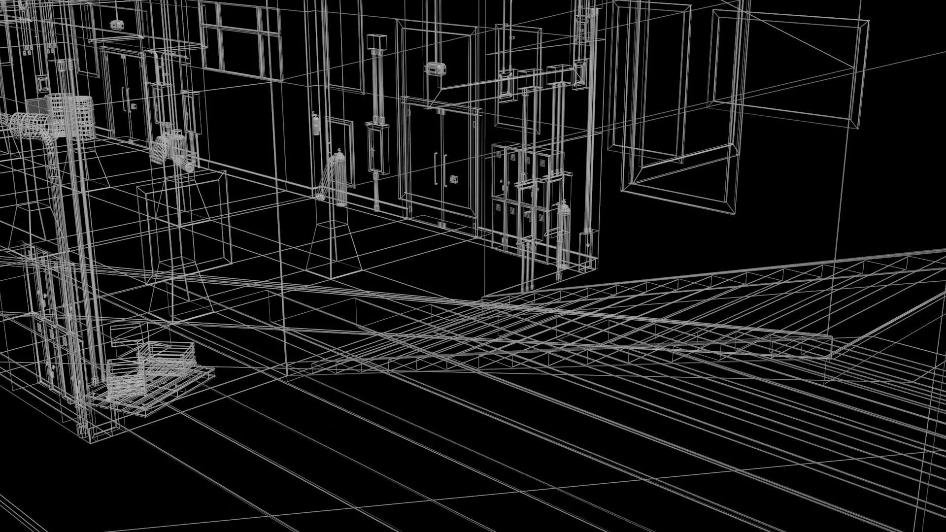 Old Corridor Level-3 Low-poly 3D model_17