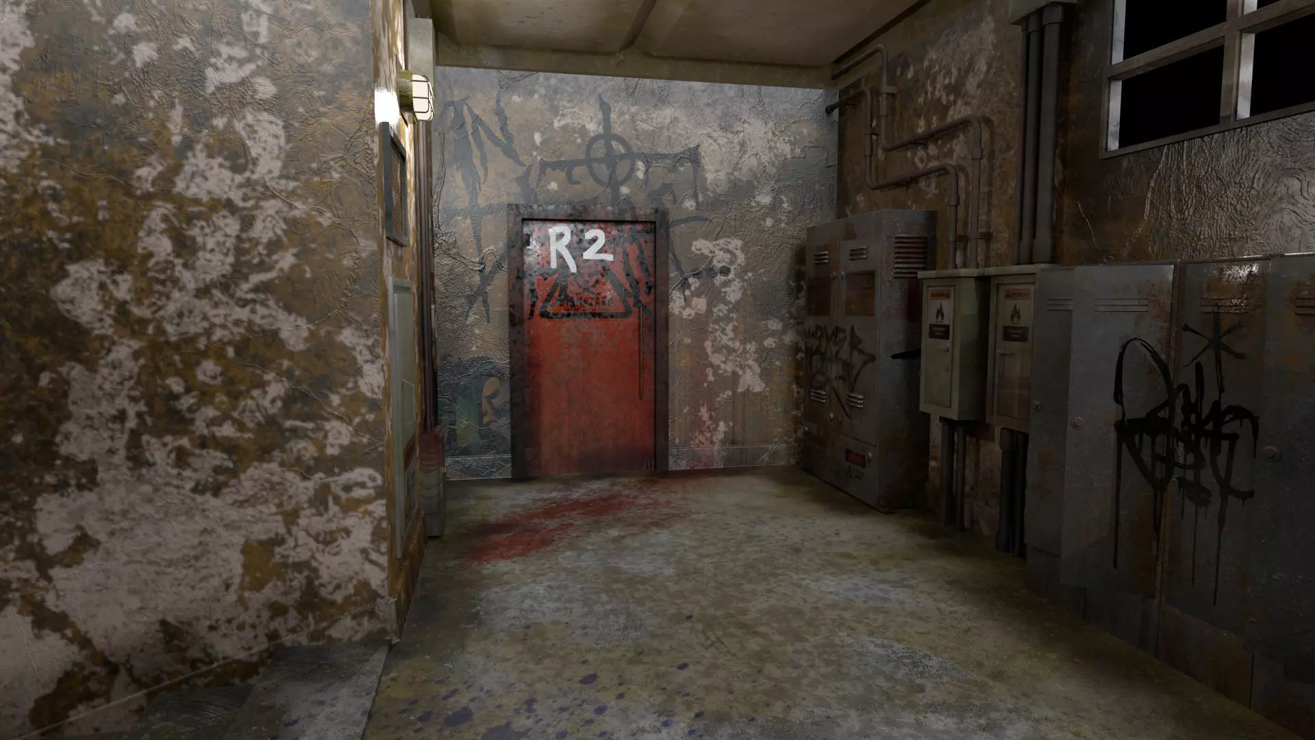 Old Corridor Level-3 Low-poly 3D model_9