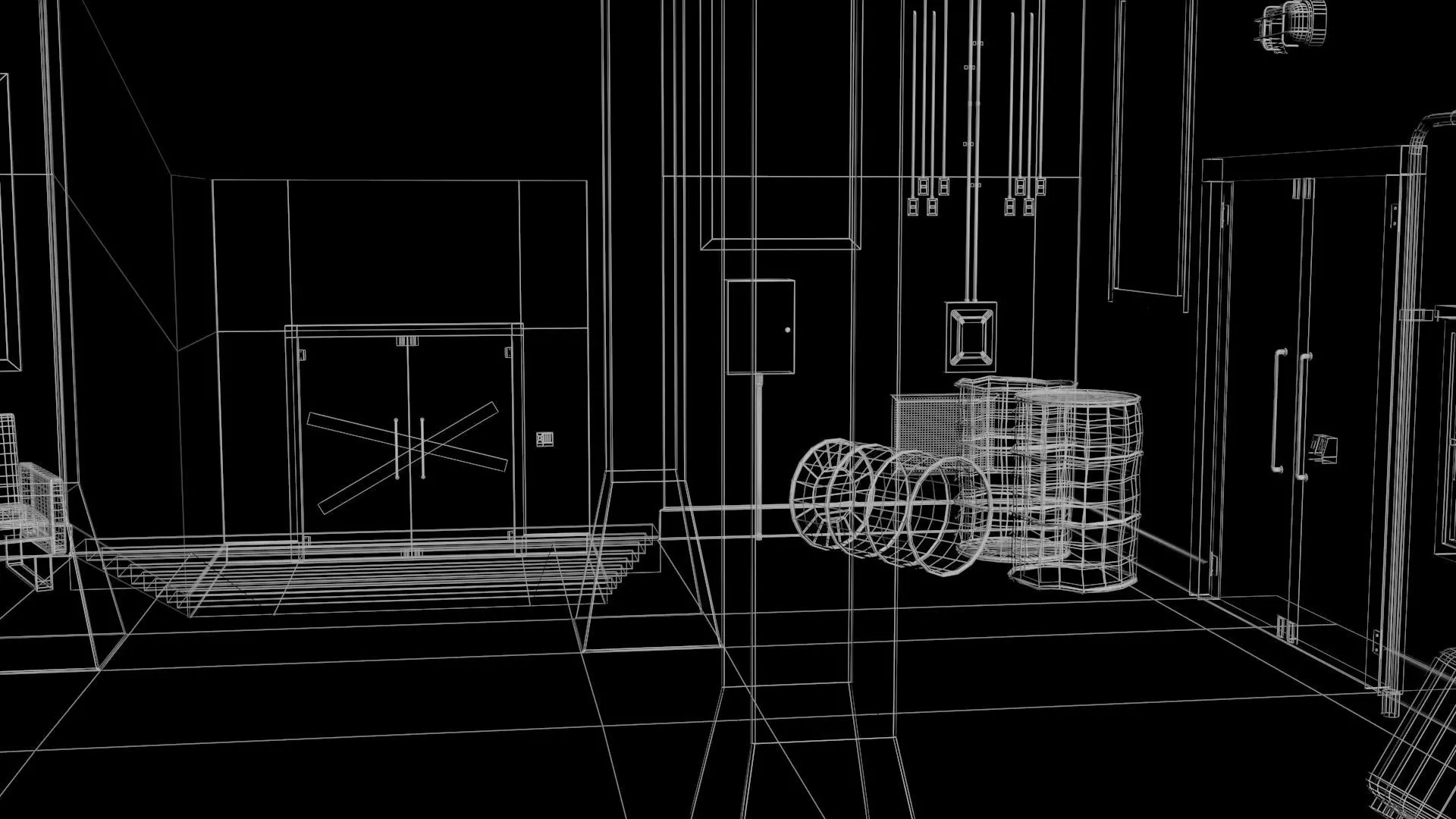 Old Corridor Level-3 Low-poly 3D model_19