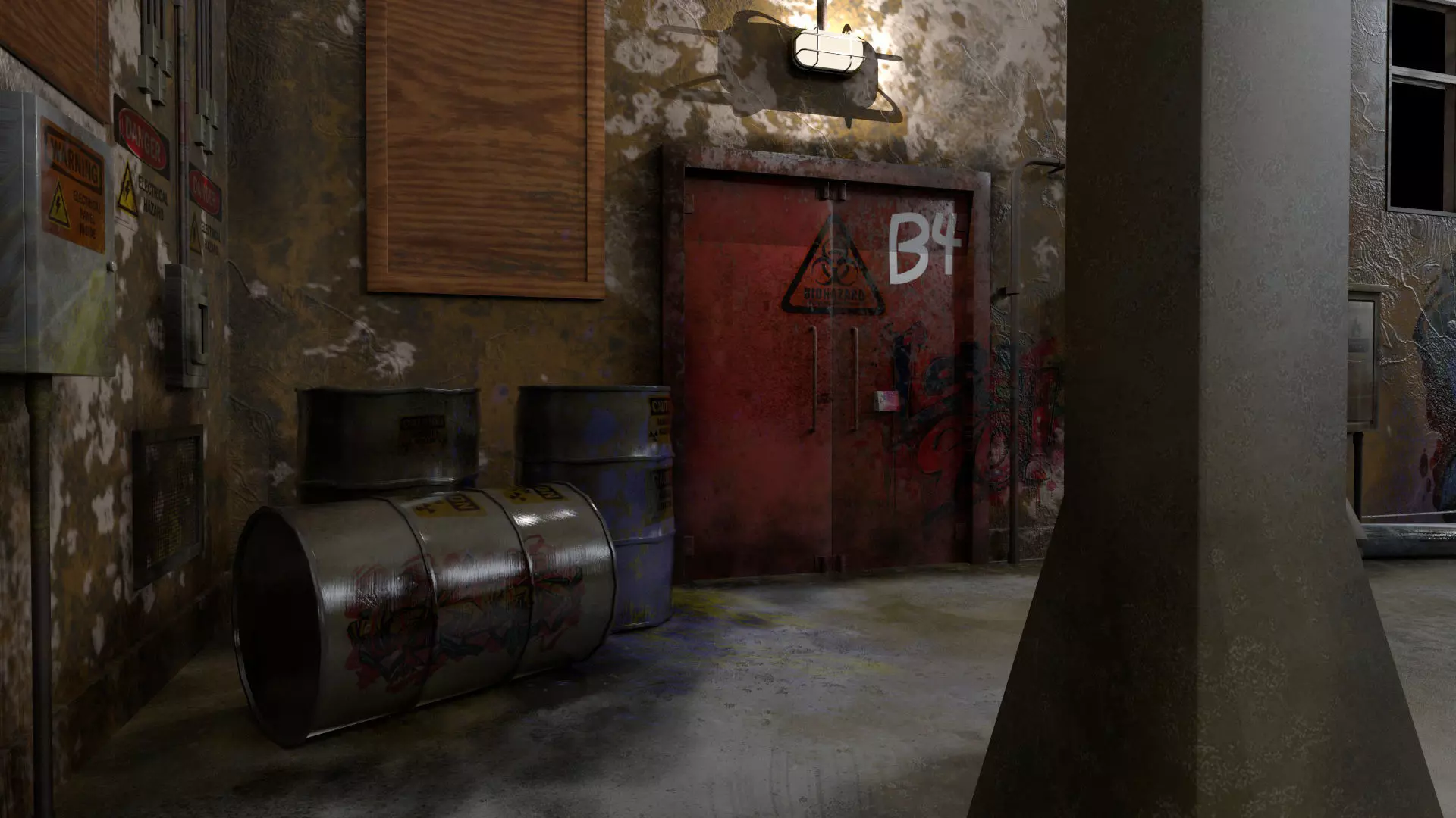 Old Corridor Level-3 Low-poly 3D model_3