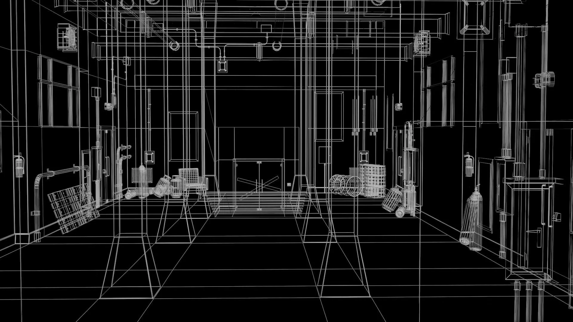 Old Corridor Level-3 Low-poly 3D model_18