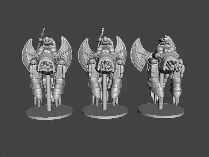 6MM MANDO WARRIORS ON BASILISK SET MINIATURE MODELS SCIFI GAMES 3D print model