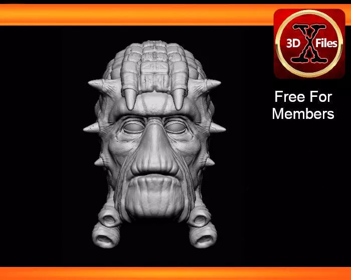 Nikto Head Sculpt - Red Nikto - Star Wars Custom Action Figure 3D print model