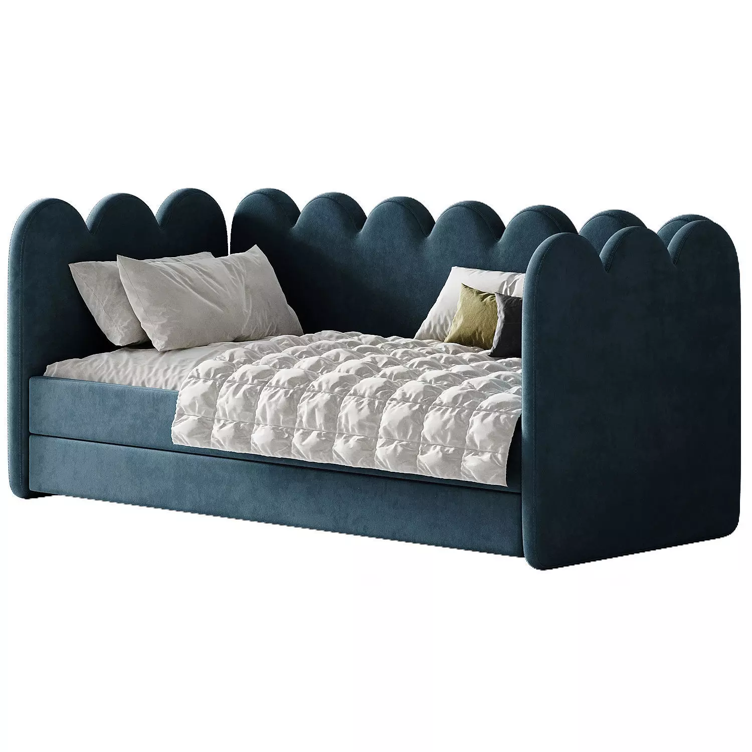 Childrens bed Tabby 90 Velvet Blue 3D model_1