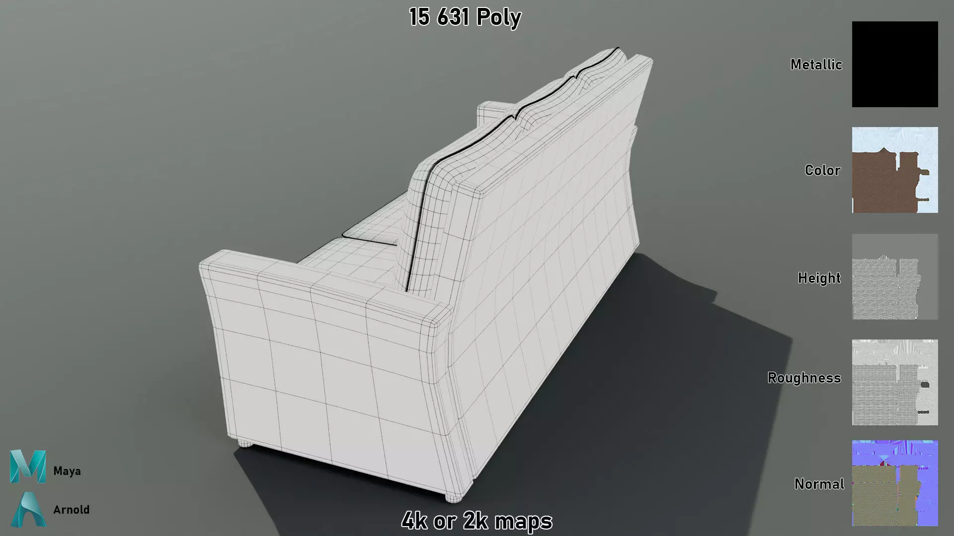 Wicker Sofa Low-poly 3D model_13