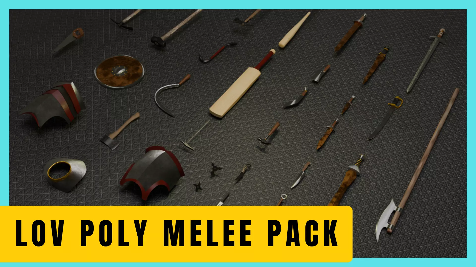 Low Poly Melee Weapon Pack  Optimized Topology Low-poly 3D model_0