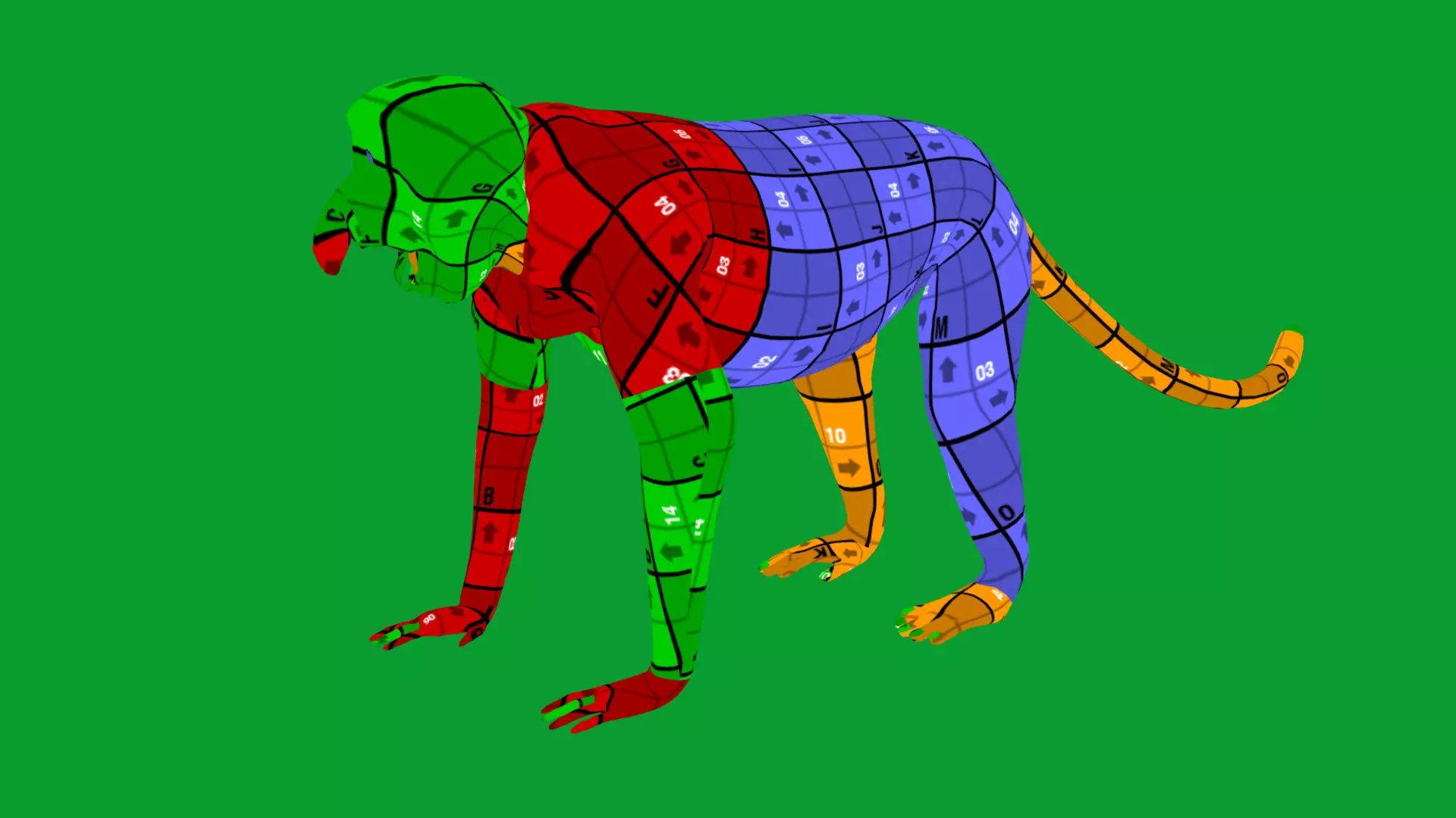 Proboscis Long Nosed Monkey Male Low-poly 3D model_33