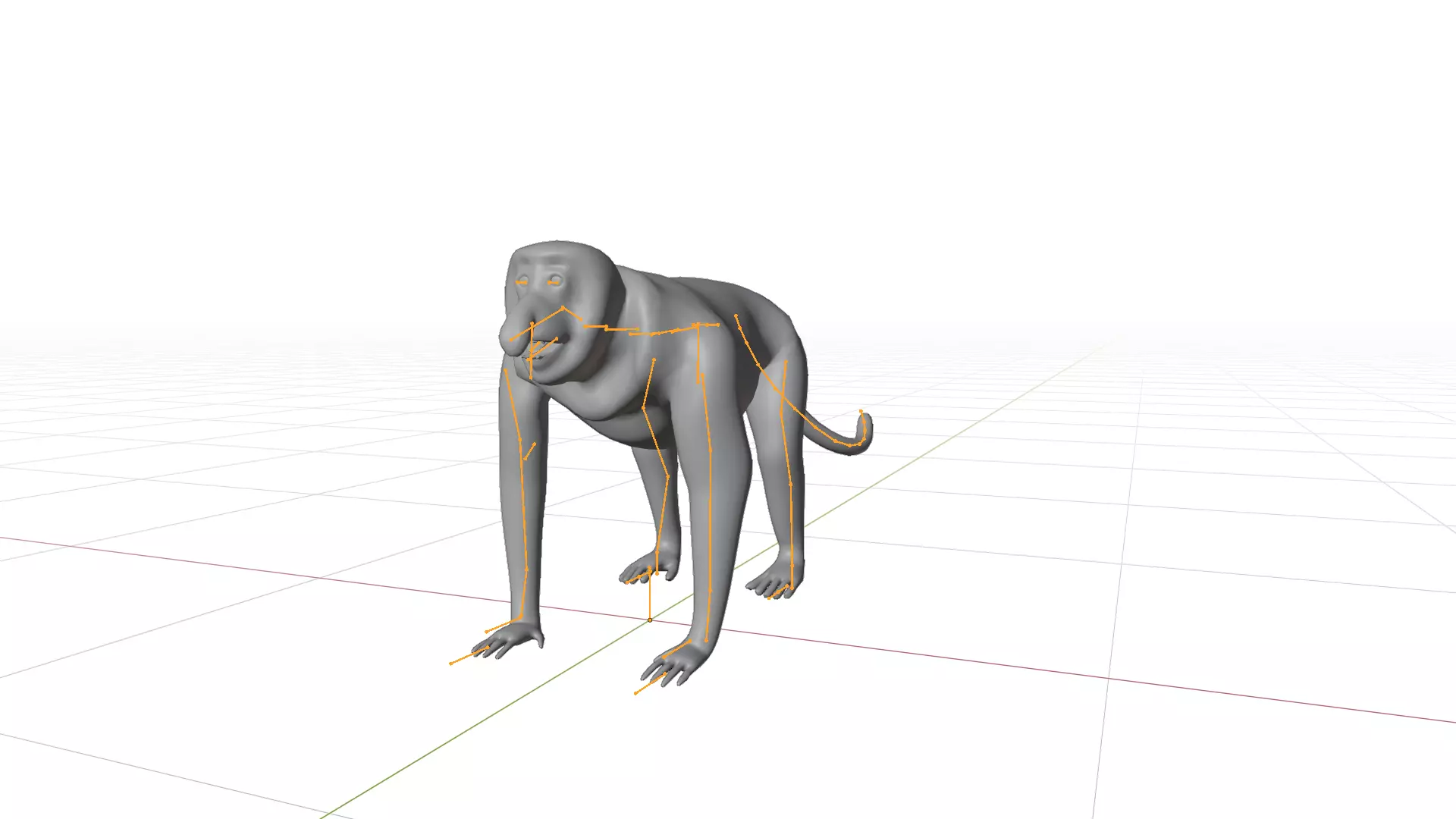 Proboscis Long Nosed Monkey Male Low-poly 3D model_49