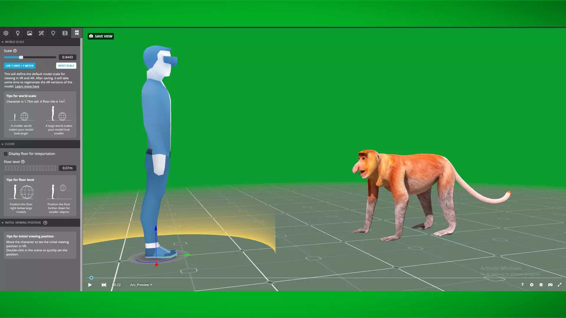 Proboscis Long Nosed Monkey Male Low-poly 3D model_4