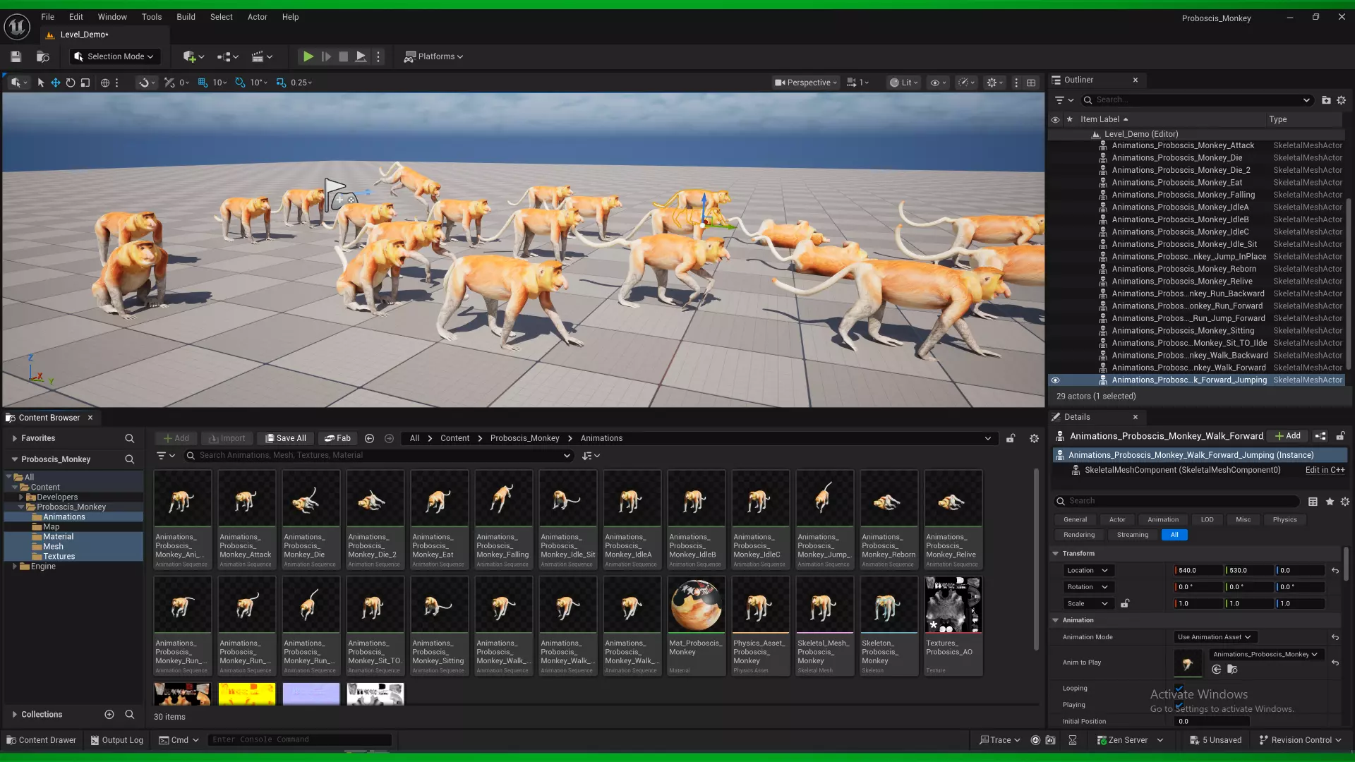 Proboscis Long Nosed Monkey Male Low-poly 3D model_2