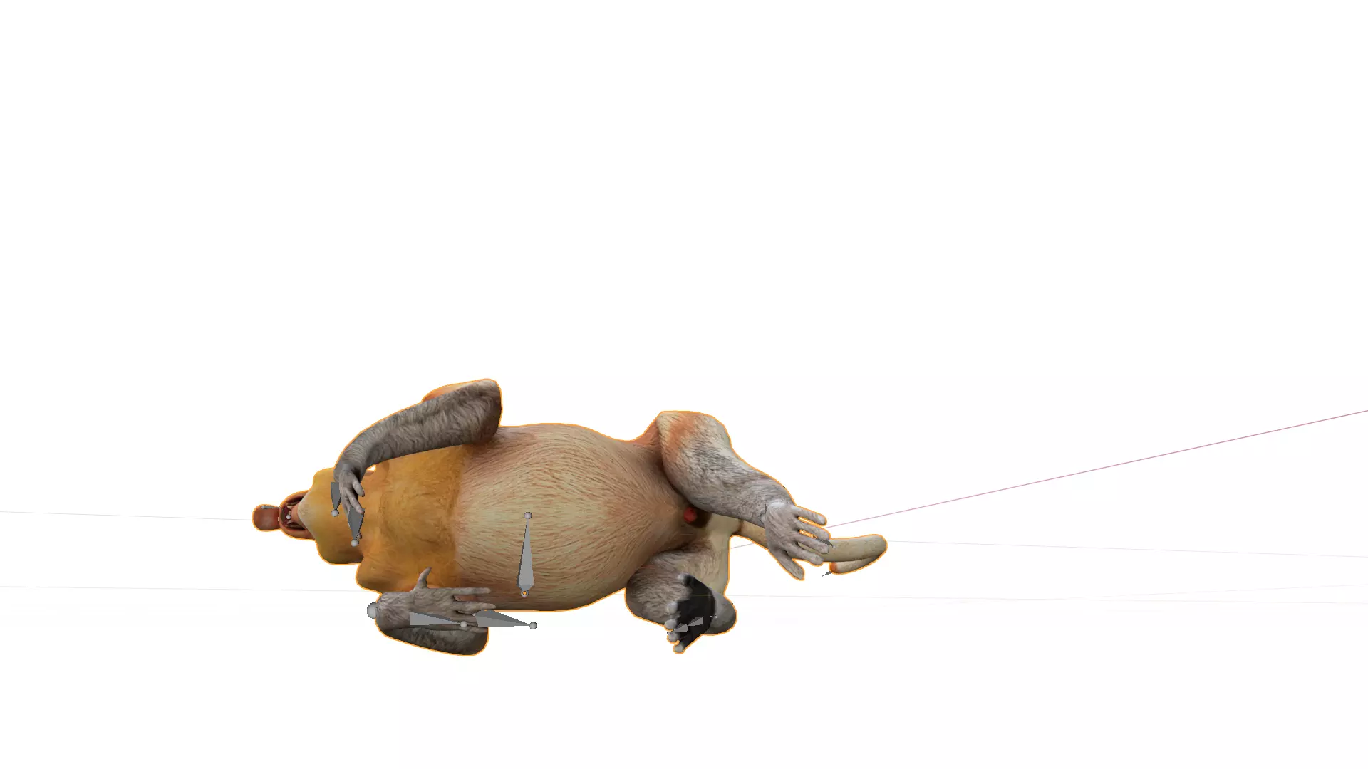 Proboscis Long Nosed Monkey Male Low-poly 3D model_44