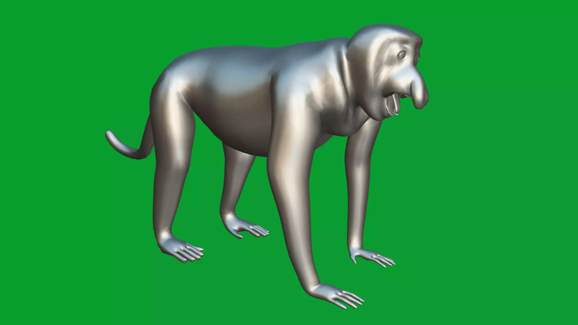 Proboscis Long Nosed Monkey Male Low-poly 3D model_22