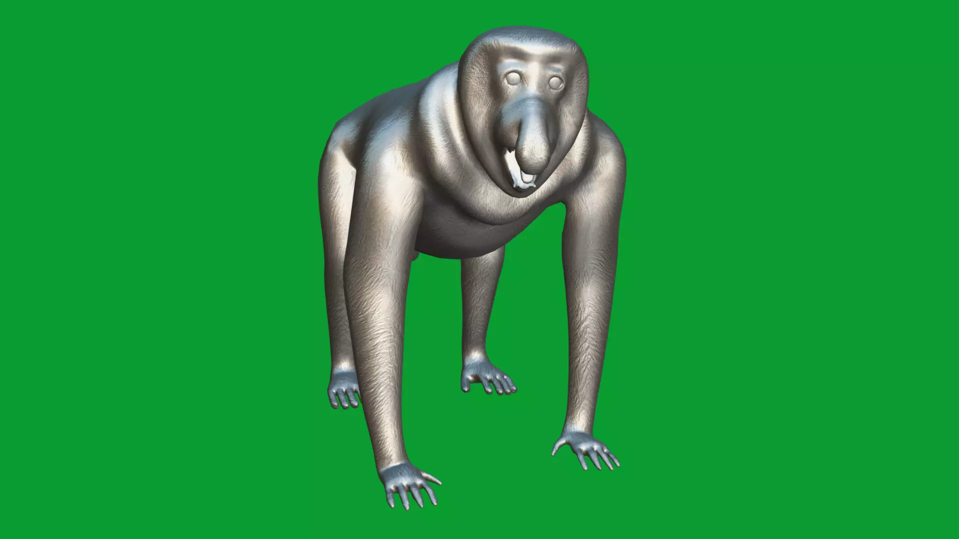 Proboscis Long Nosed Monkey Male Low-poly 3D model_23